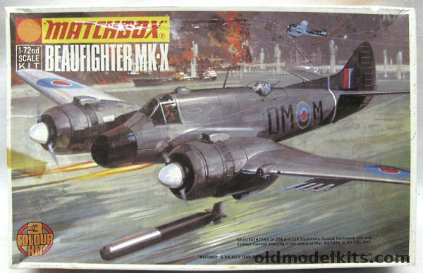 Matchbox 1/72 Beaufighter Mk-X - RAF Coastal Comman 254 Sq 1945 or 144 Sq 1945, PK103 plastic model kit